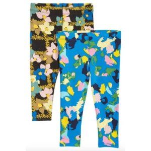 Nordstrom Babies' 2-Pack Print Pull On Leggings Blue French Paint Palette 6M NWT